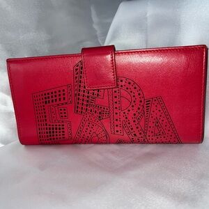 Salvatore Ferragamo Red Leather Wallet One 
Luxury at its best. New without tags